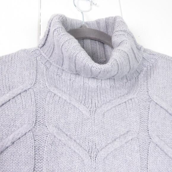 Aritzia Wilfred Merino Wool Sweater SZ L Turtleneck Cable Knit Oversized Soft - Picture 3 of 12